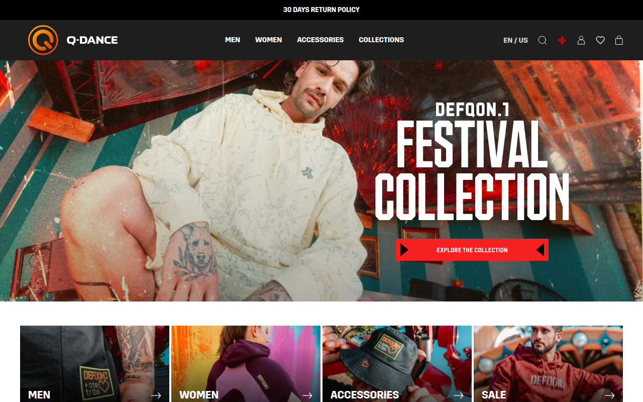 Screenshot van store.q-dance.com