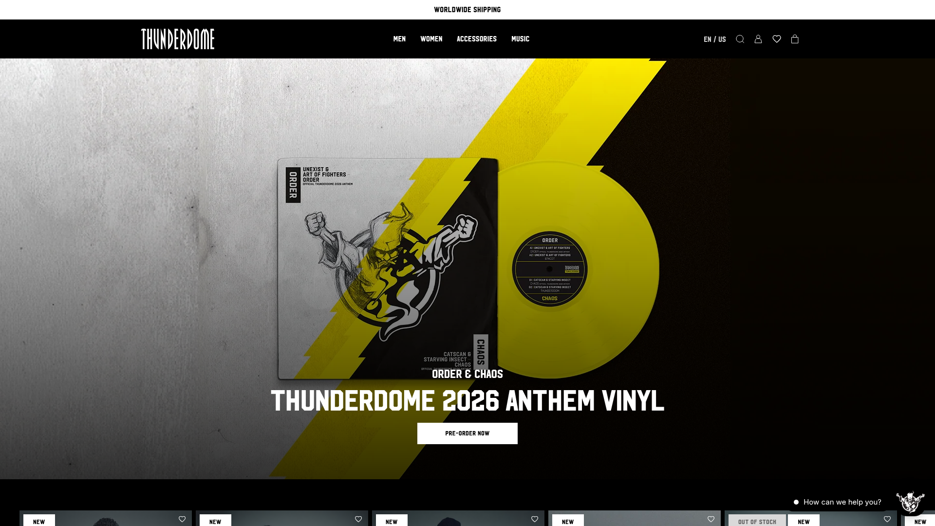 Screenshot van store.thunderdome.com