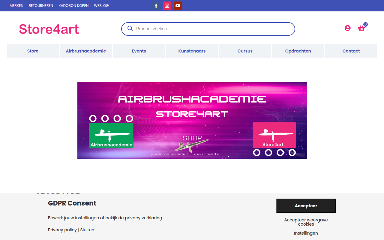 Screenshot van store4art.nl