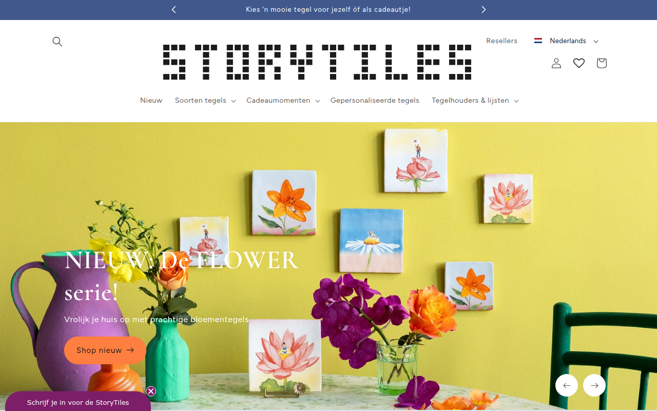 Screenshot van storytiles.com