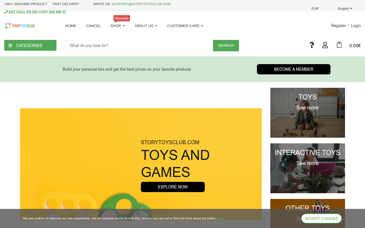 Screenshot van storytoysclub.com