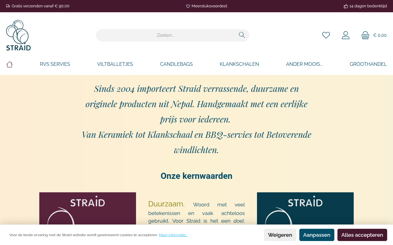 Screenshot van straid.nl
