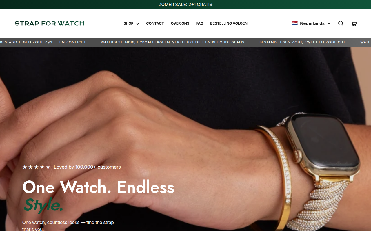 Screenshot van strapforwatch.nl