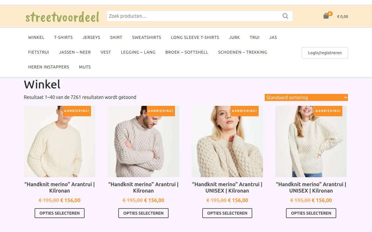 Screenshot van streetvoordeel.com