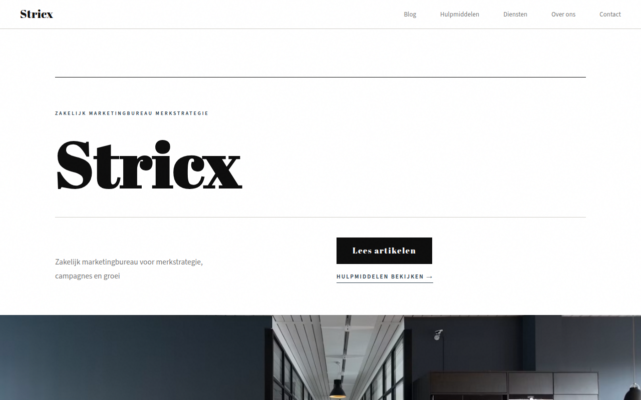 Screenshot van stricx.nl