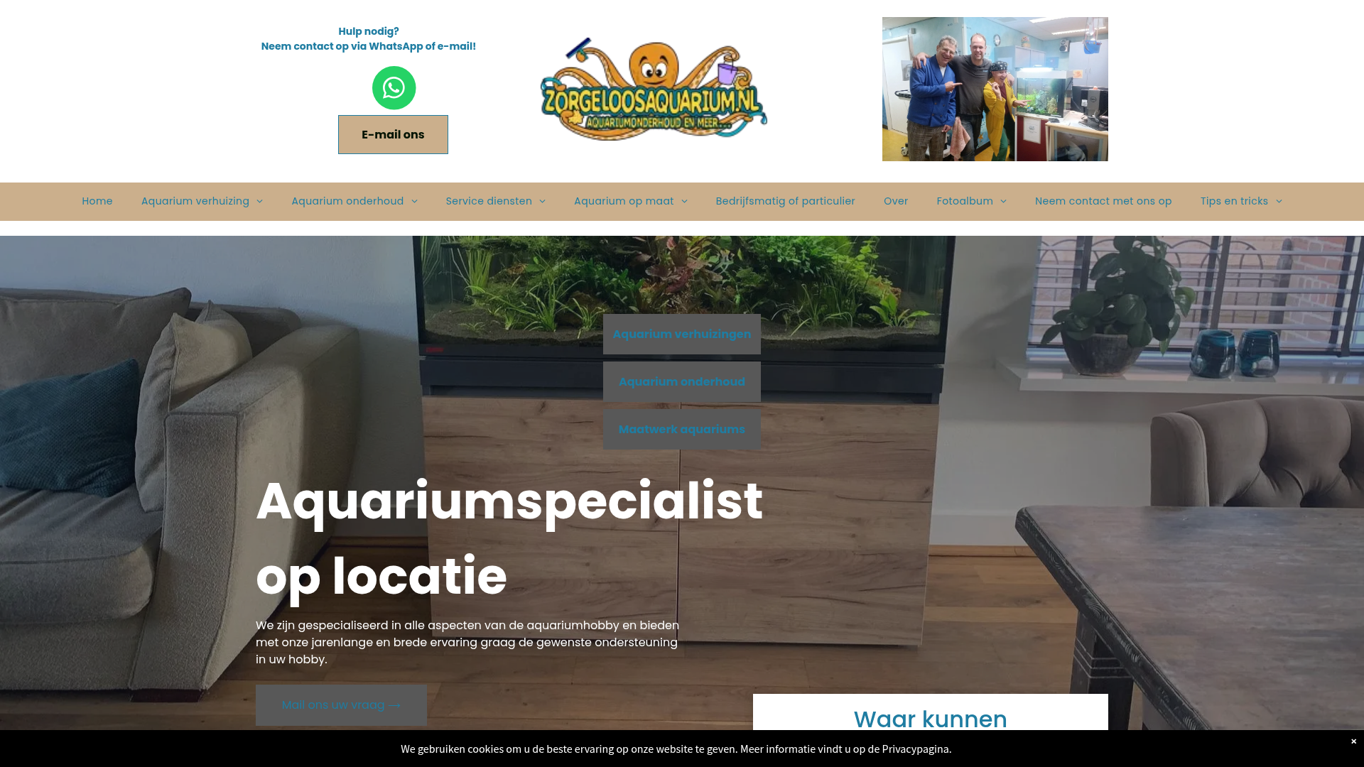 Screenshot van strijkeraquarium.nl