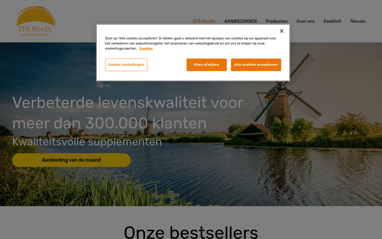 Screenshot van strnordic.nl