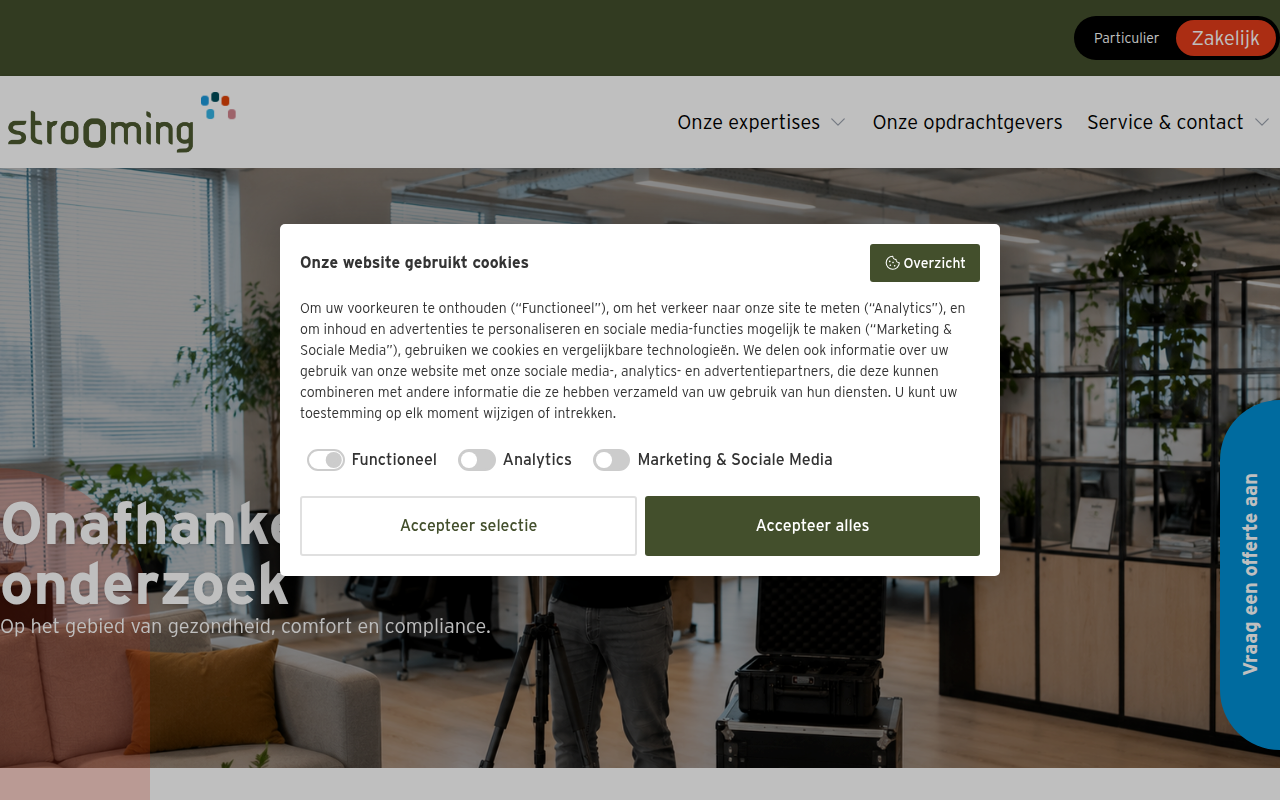 Screenshot van strooming.nl