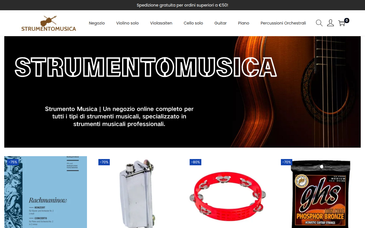 Screenshot van strumentomusica.com