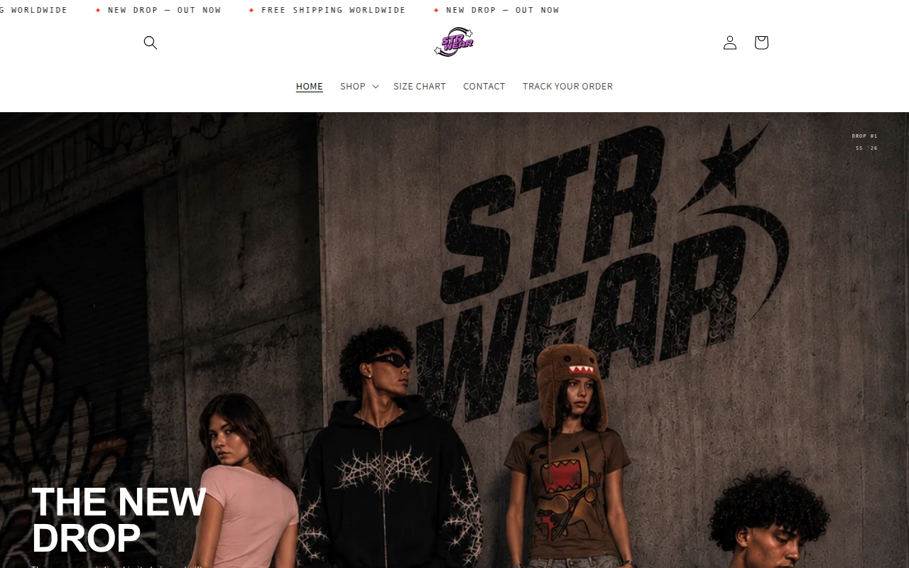 Screenshot van strwear.shop
