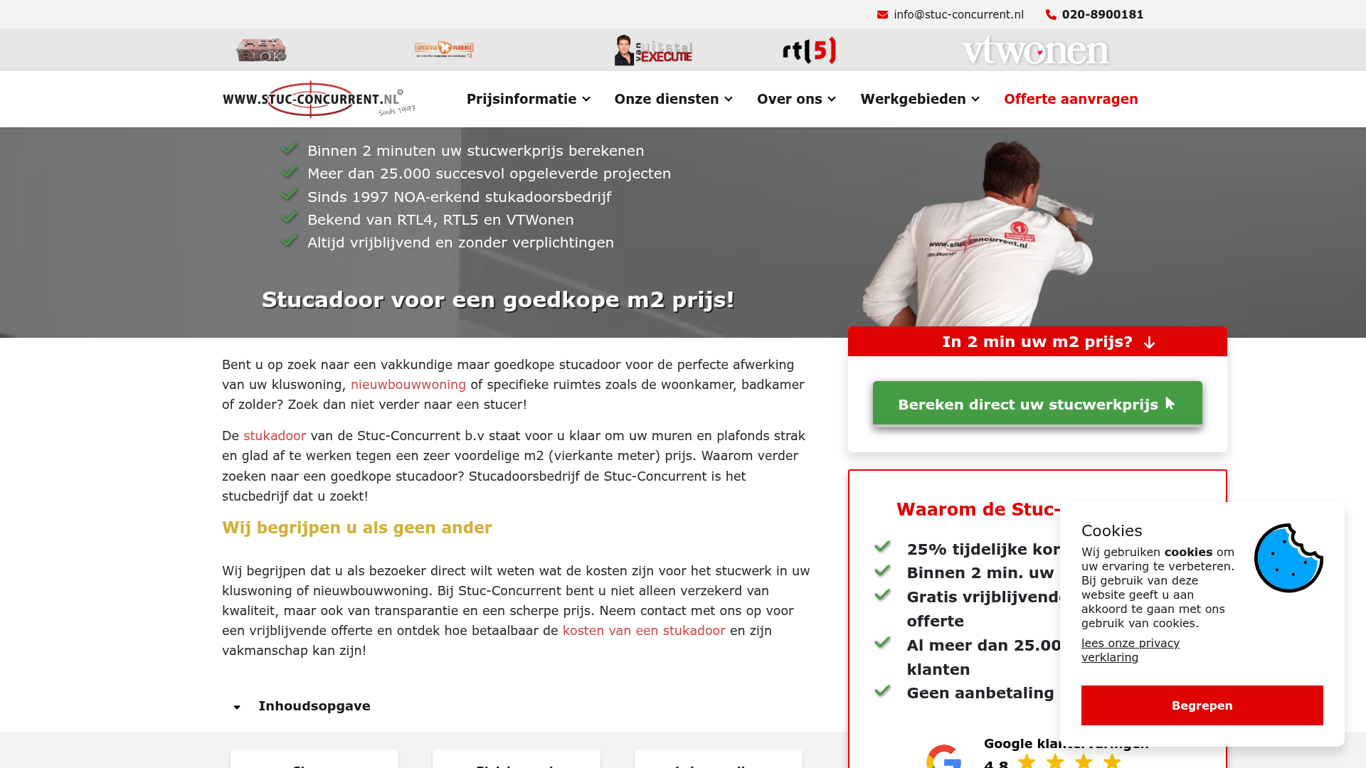 Screenshot van stuc-concurrent.nl