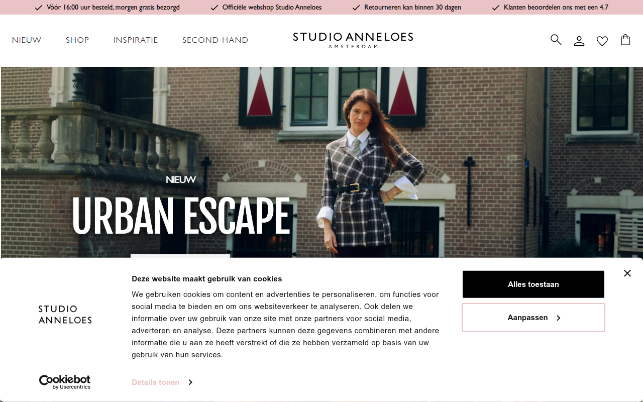 Screenshot van studioanneloes.nl
