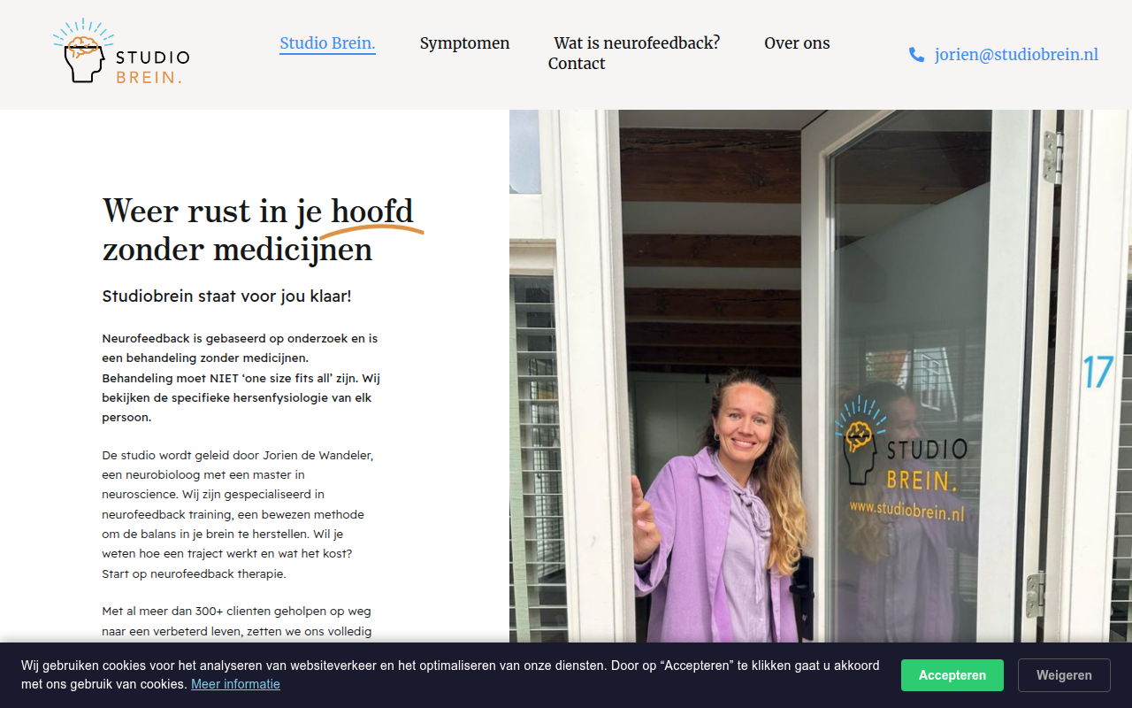 Screenshot van studiobrein.nl