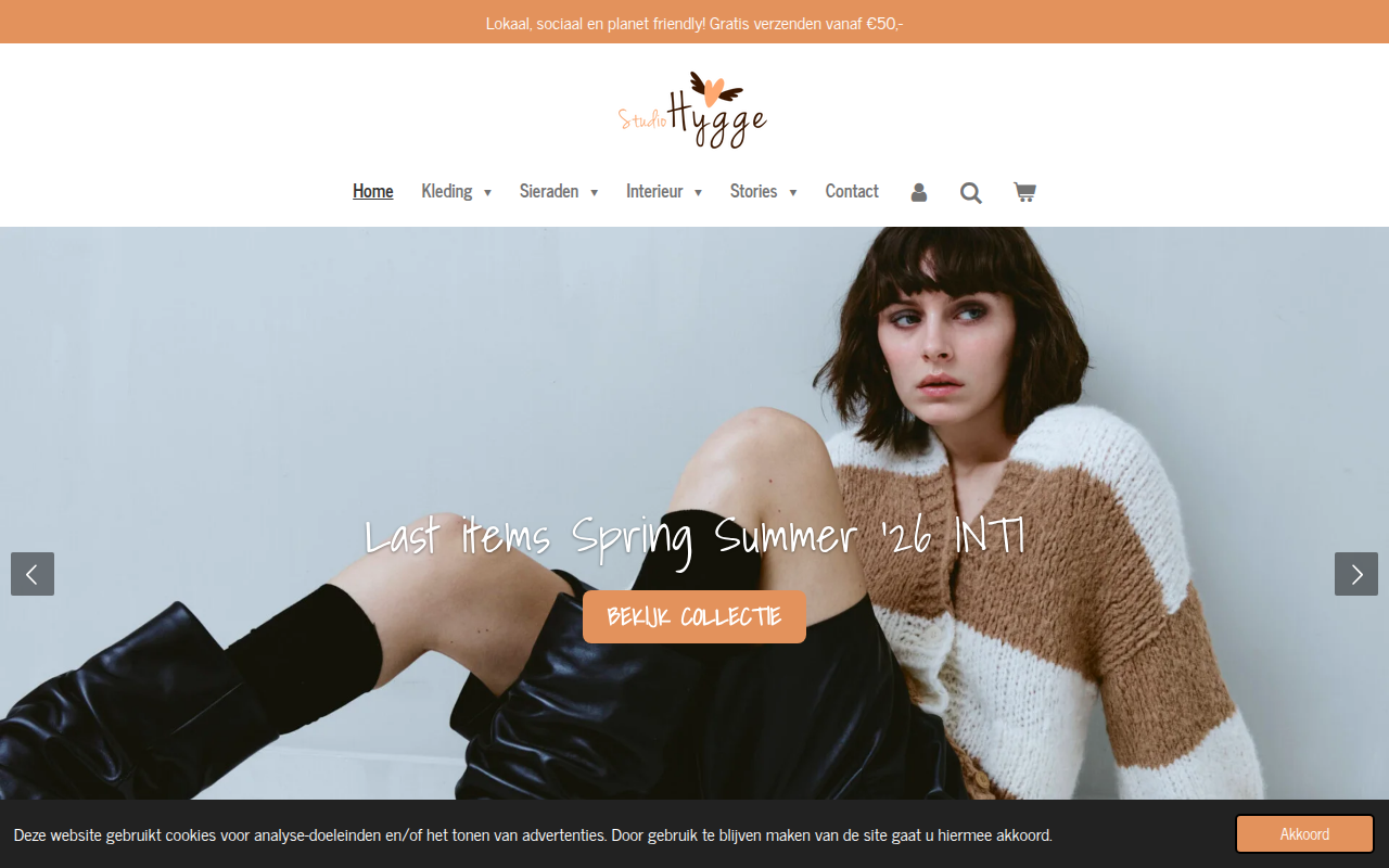 Screenshot van studiohygge.eu