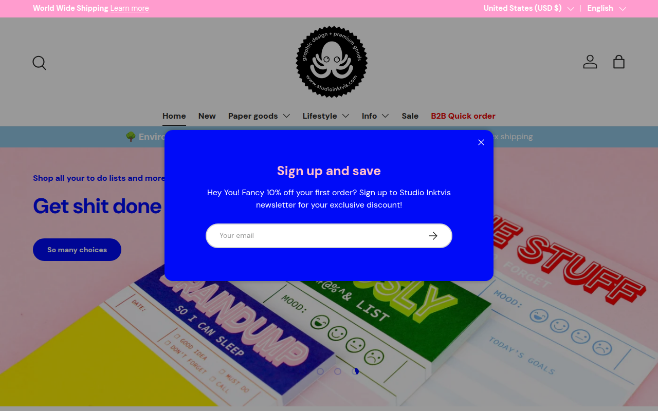Screenshot van studioinktvis.com