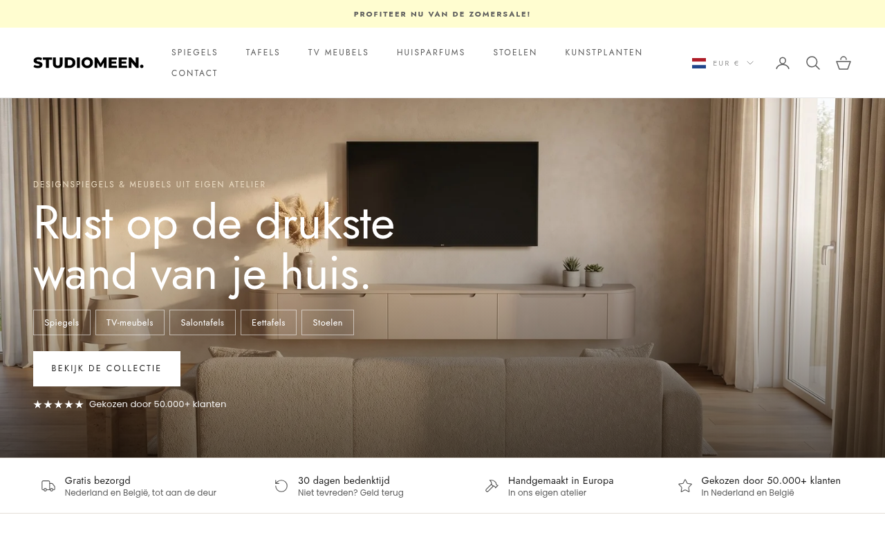 Screenshot van studiomeen.nl