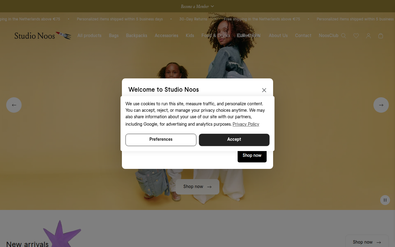 Screenshot van studionoos.com