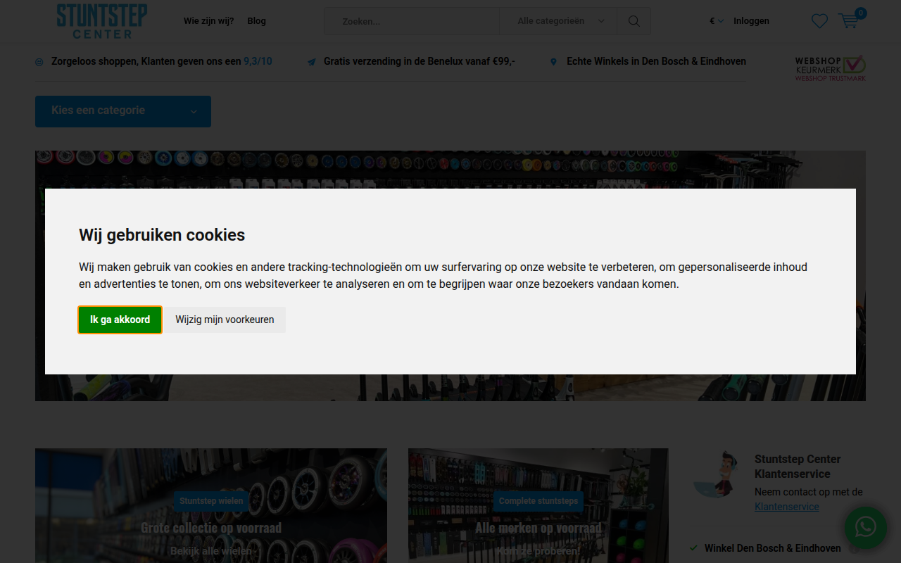 Screenshot van stuntstepcenter.nl