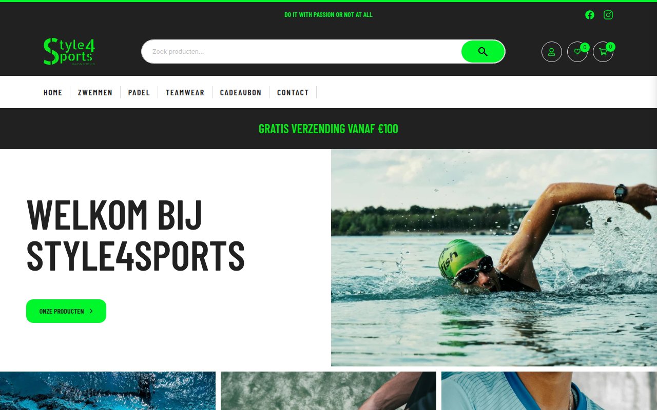 Screenshot van style4sports.com