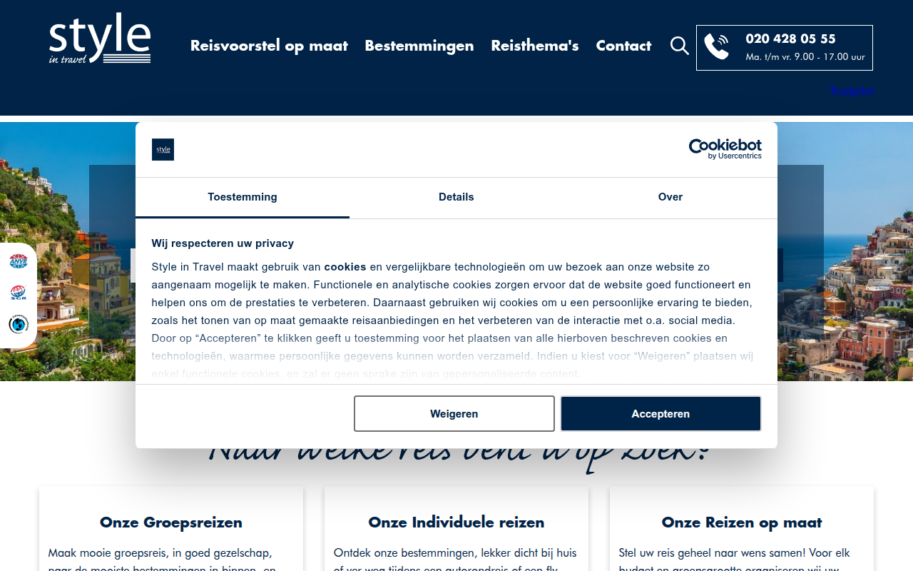 Screenshot van styleintravel.nl