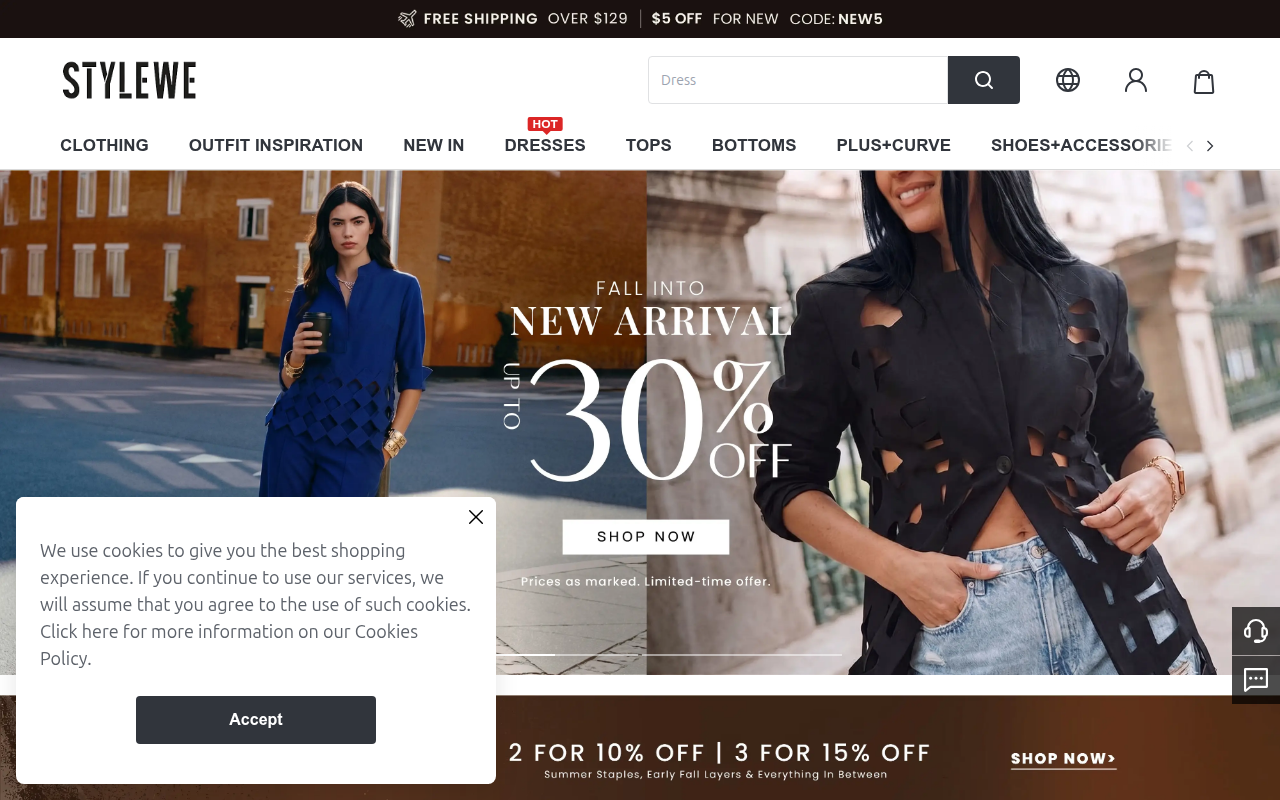Screenshot van stylewe.com