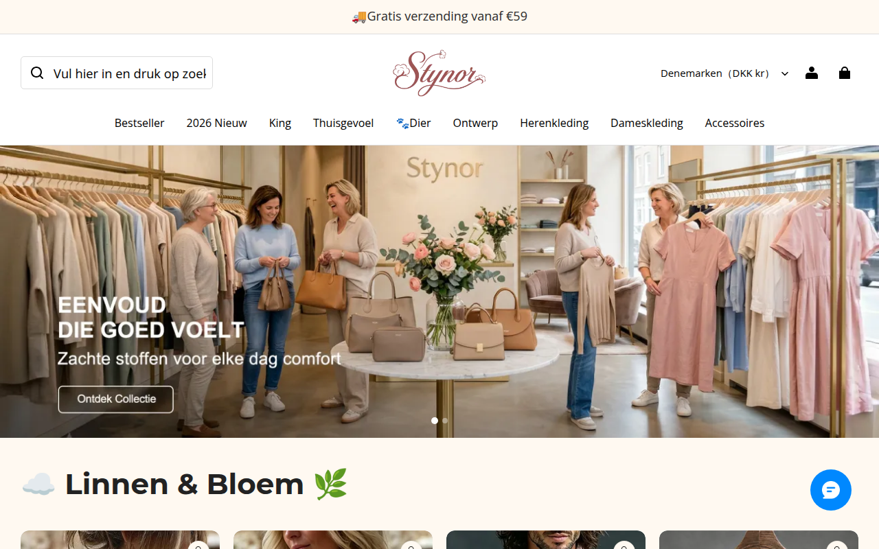 Screenshot van stynor.com