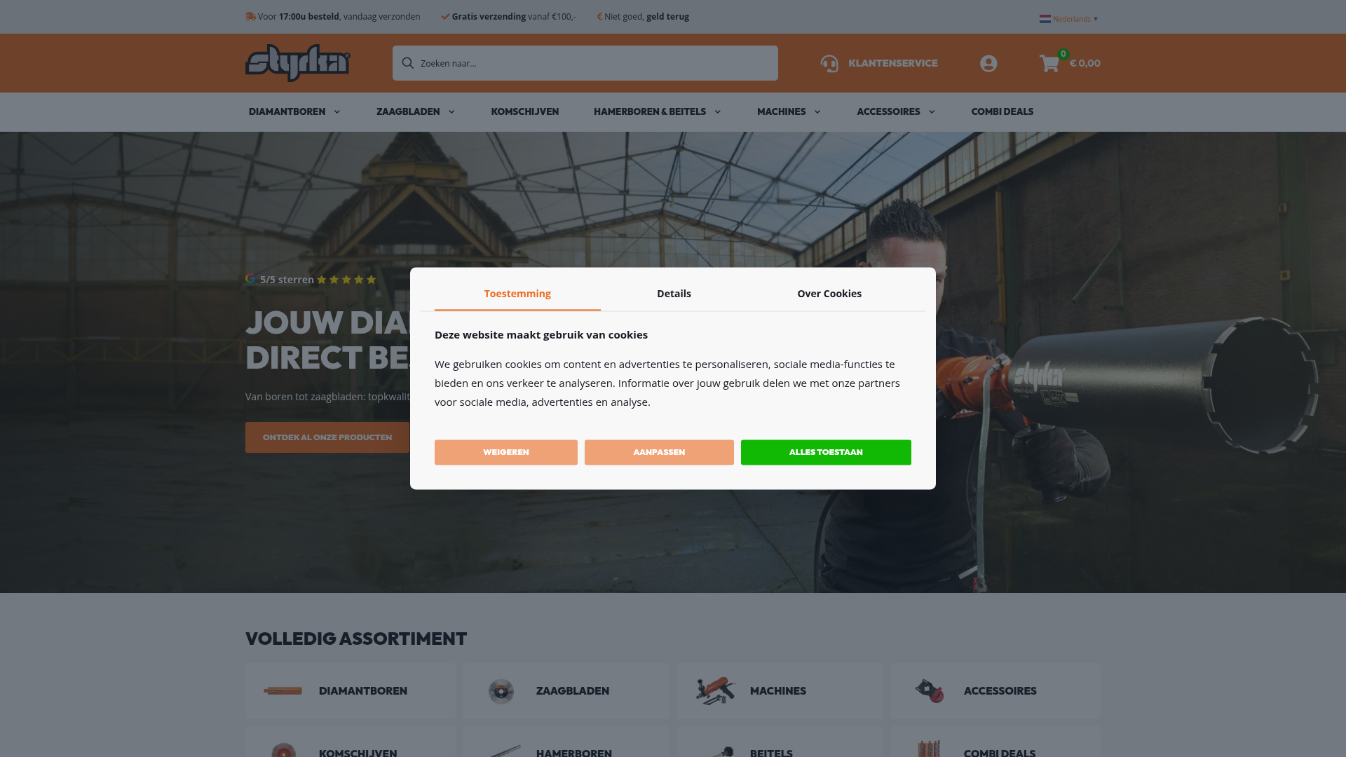 Screenshot van styrka.nl