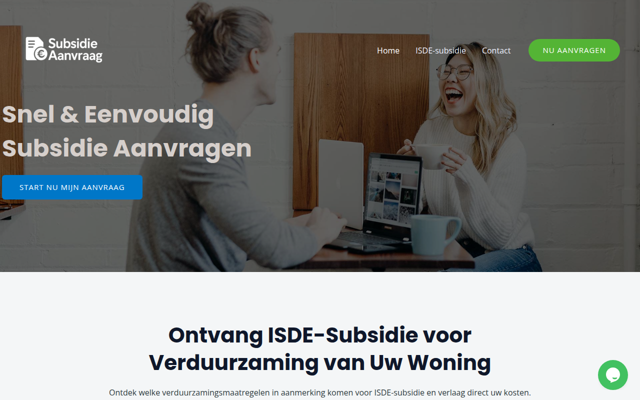 Screenshot van subsidie-aanvraag.nl
