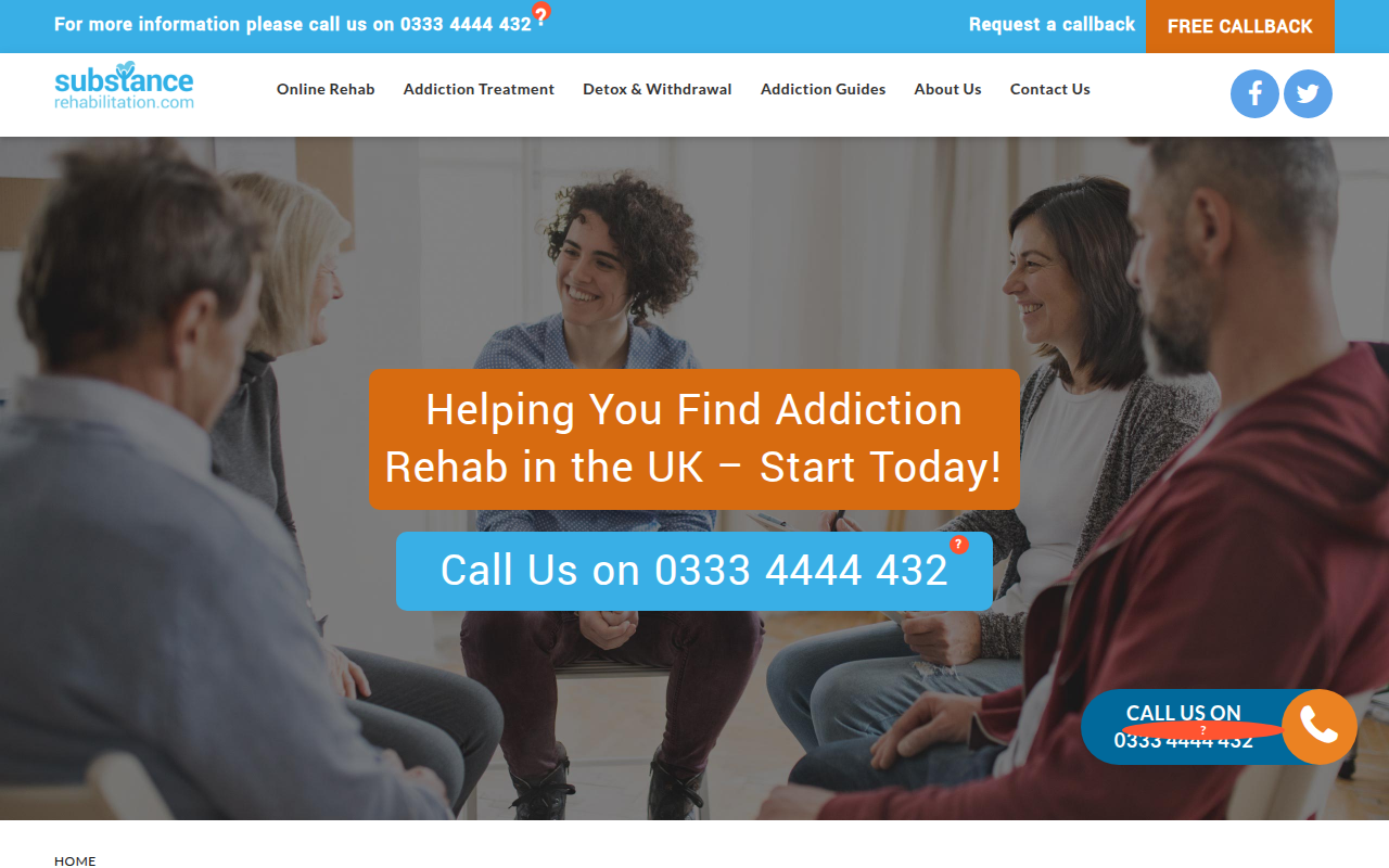 Screenshot van substancerehabilitation.com