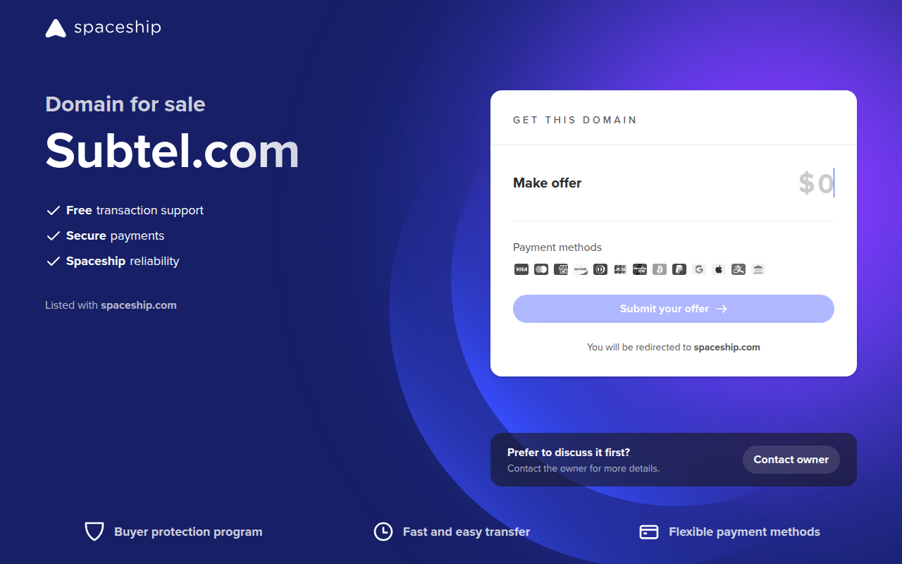 Screenshot van subtel.com