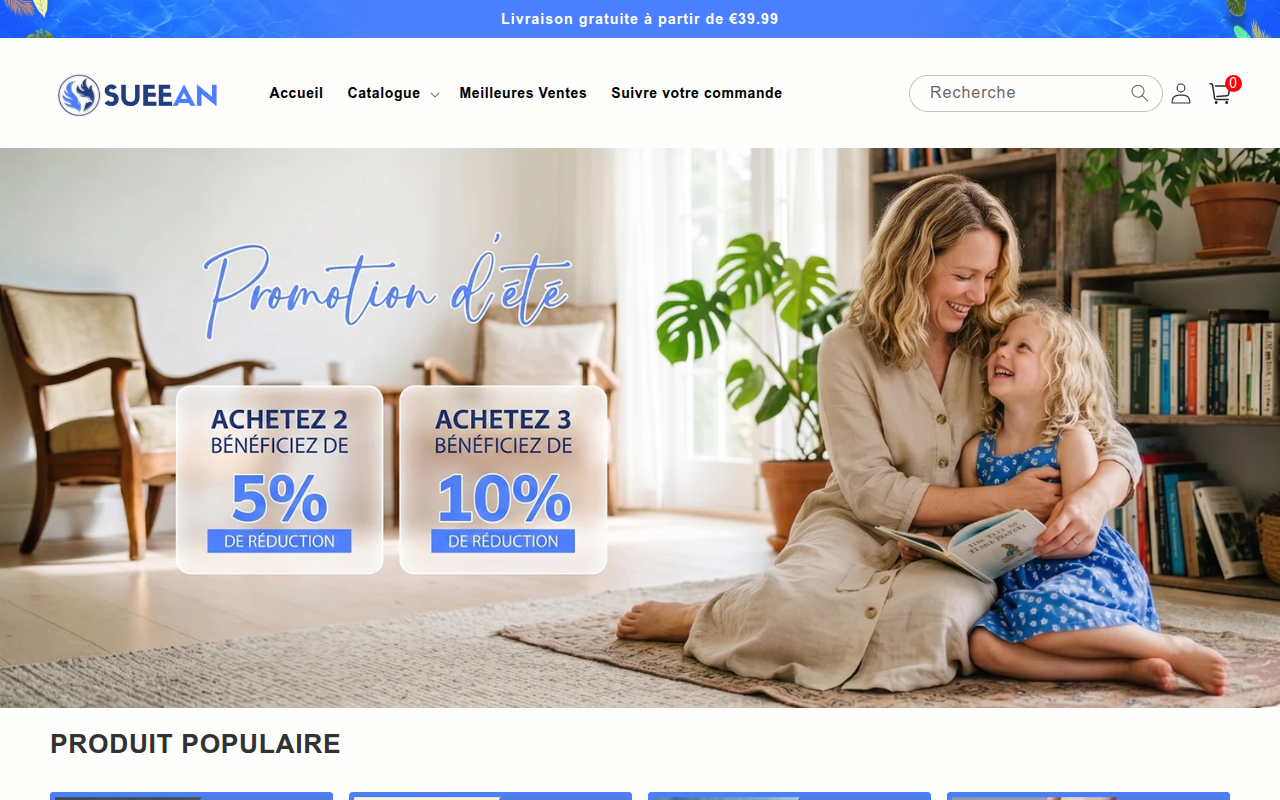 Screenshot van sueean.com