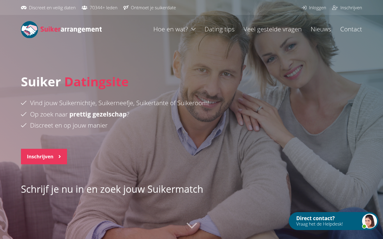 Screenshot van suikerarrangement.nl