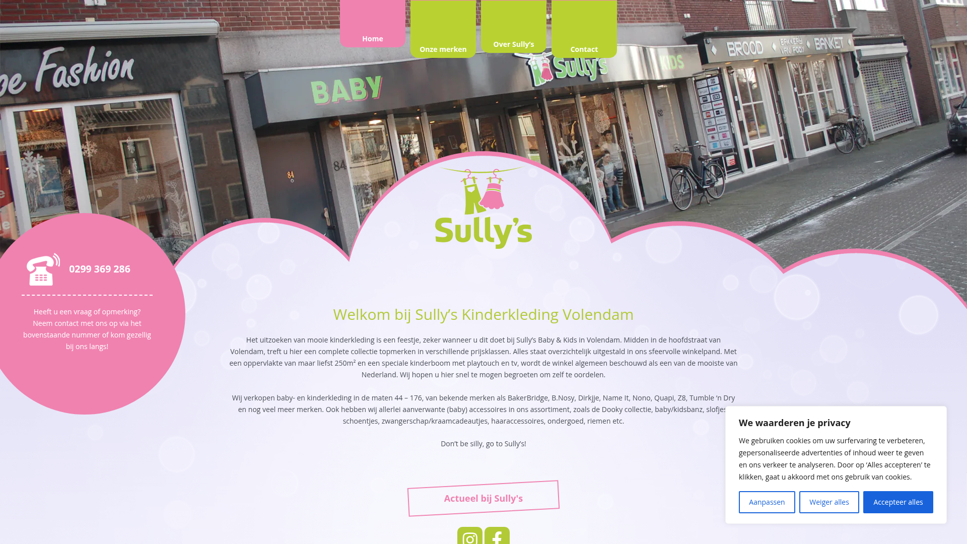 Screenshot van sullys.nl