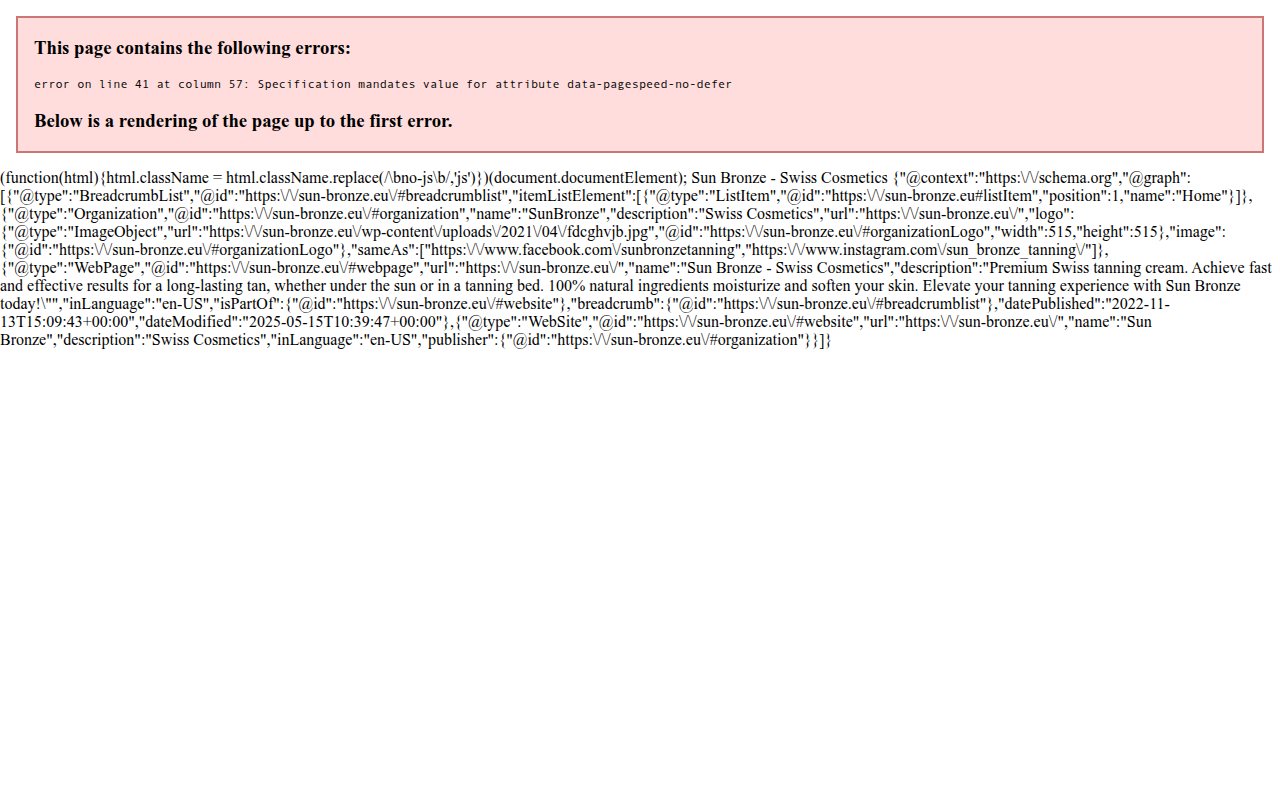 Screenshot van sun-bronze.eu