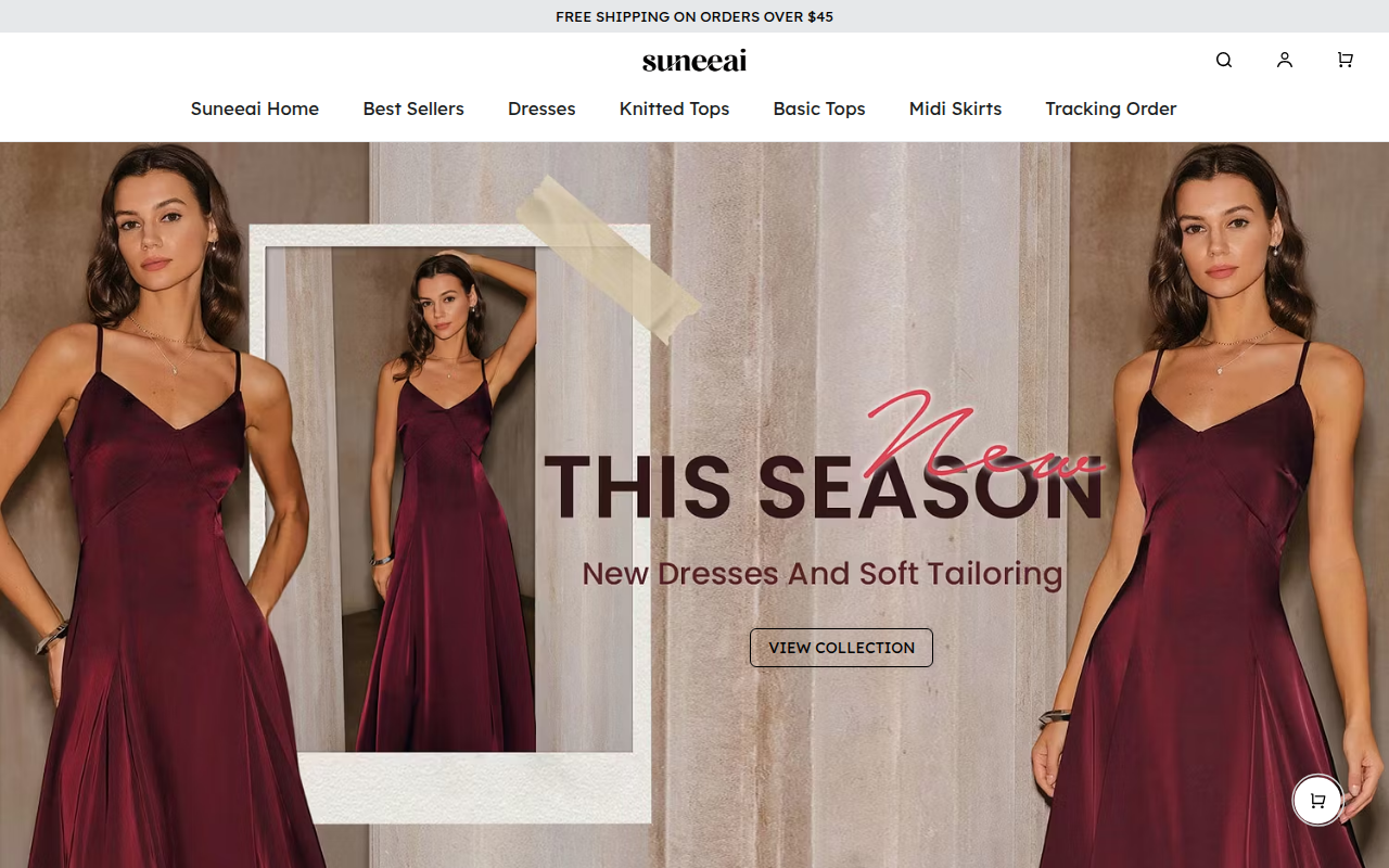 Screenshot van suneeai.com