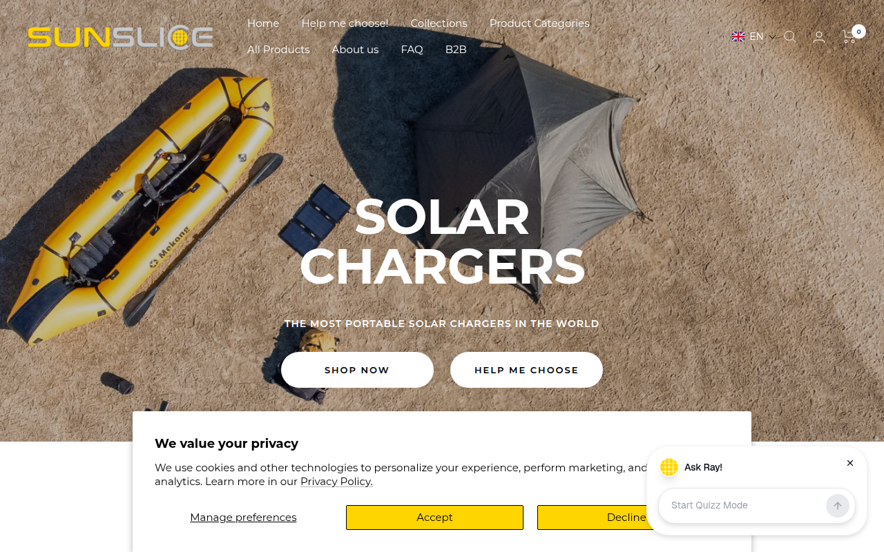 Screenshot van sunslice-solar.com
