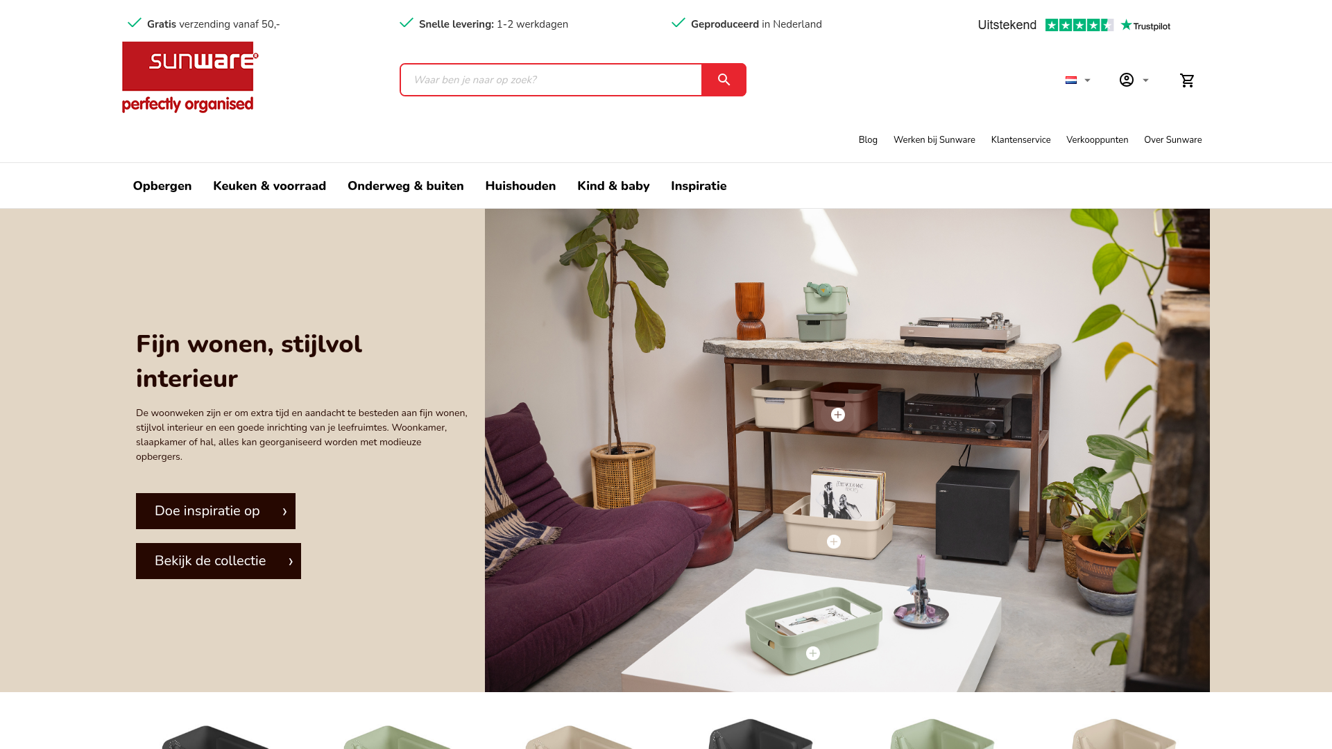 Screenshot van sunware.com