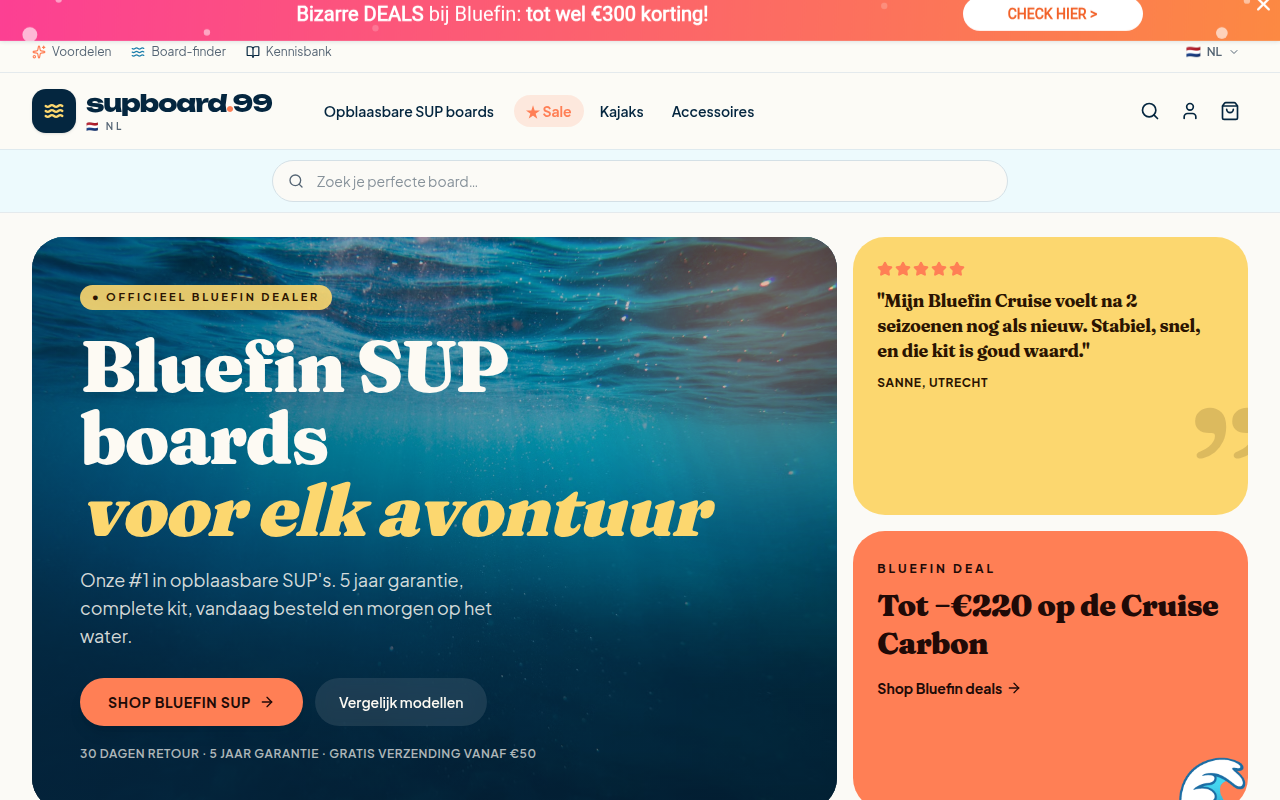 Screenshot van supboard-99.nl