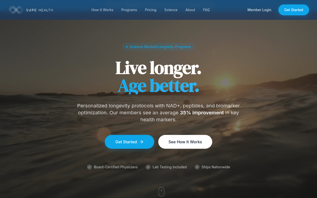 Screenshot van supehealth.com