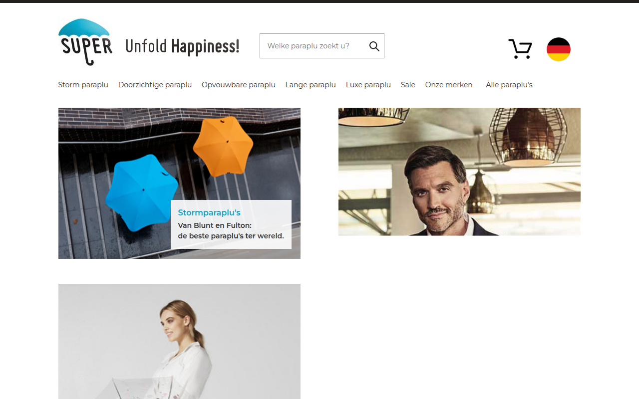 Screenshot van super-paraplu.nl
