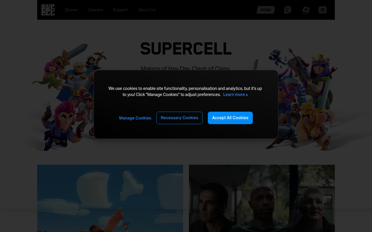 Screenshot van supercell.com