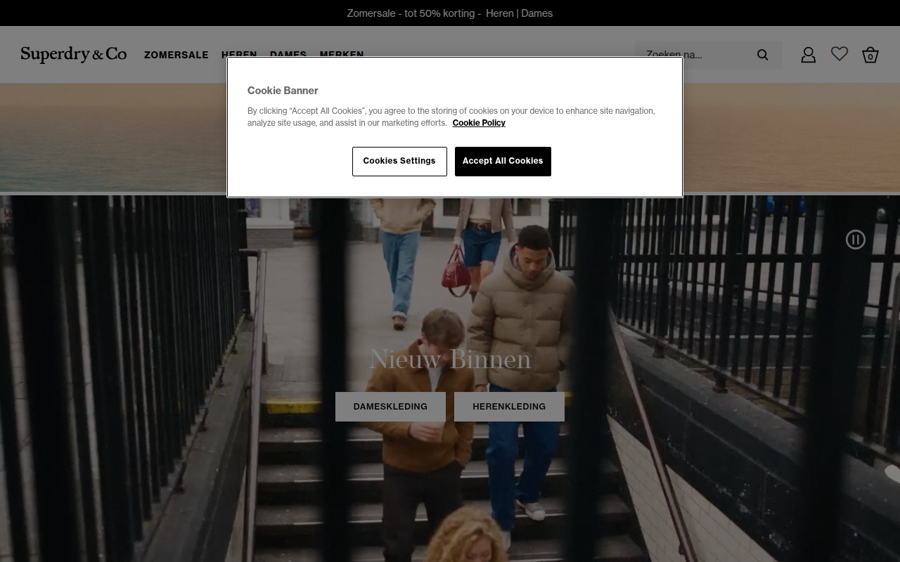 Screenshot van superdry.nl