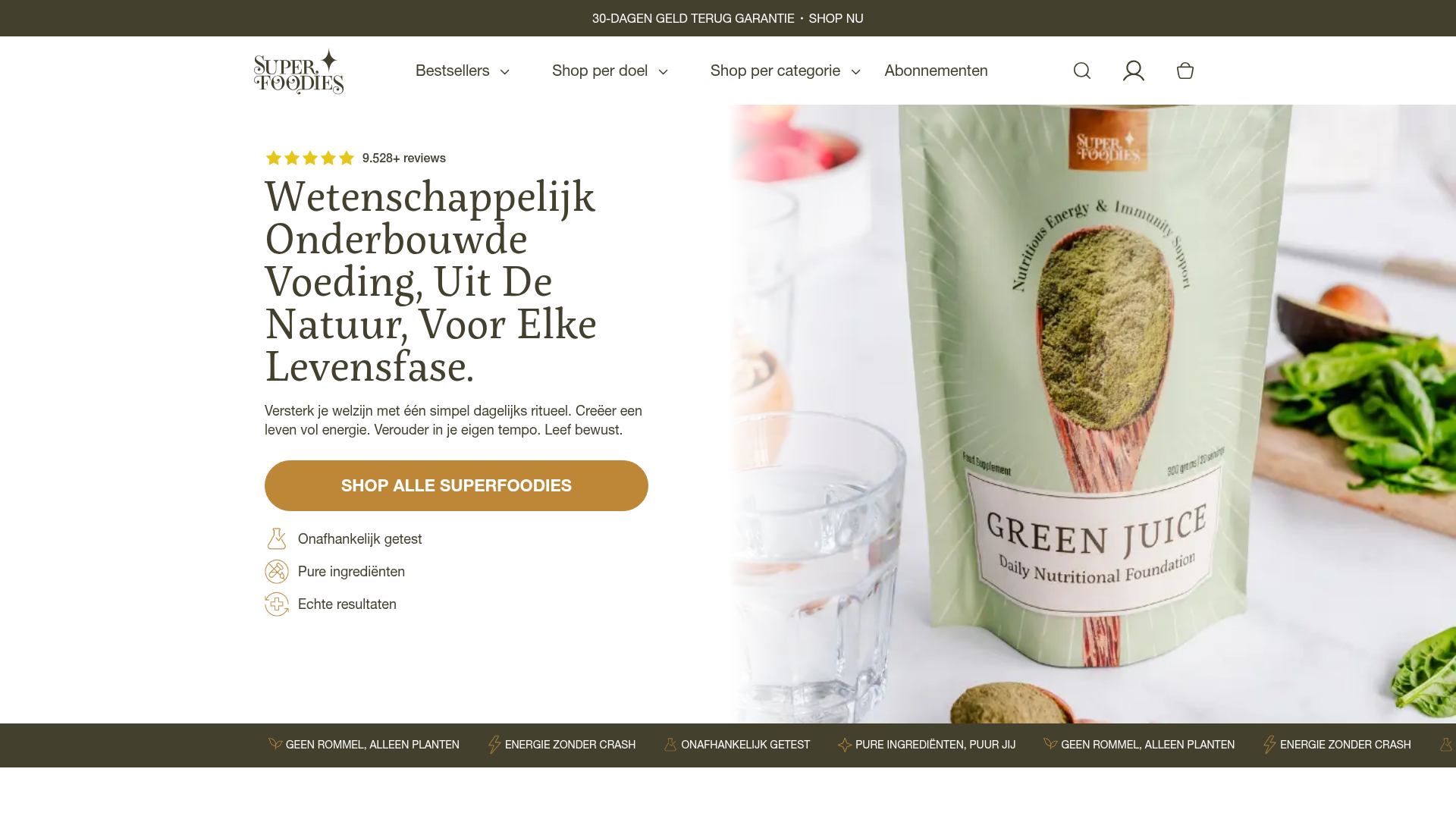 Screenshot van superfoodies.nl
