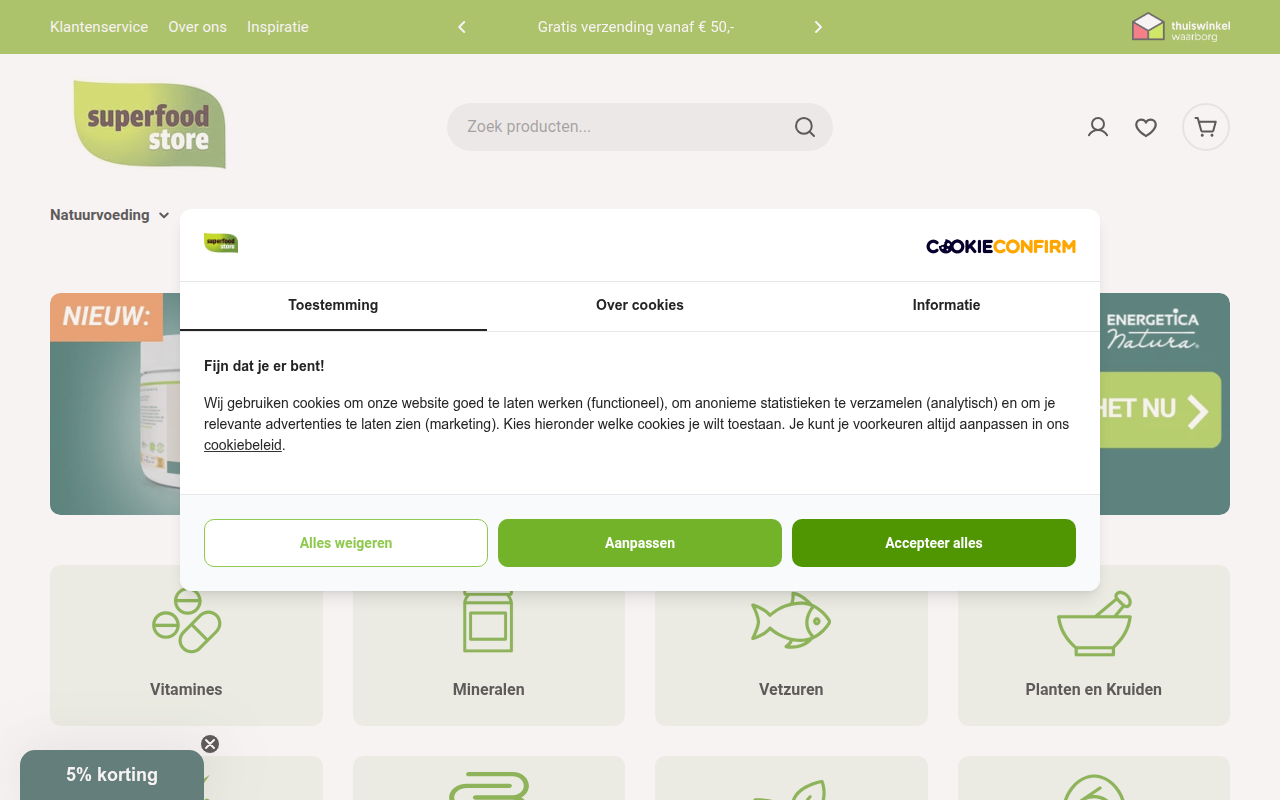 Screenshot van Superfoodstore.nl