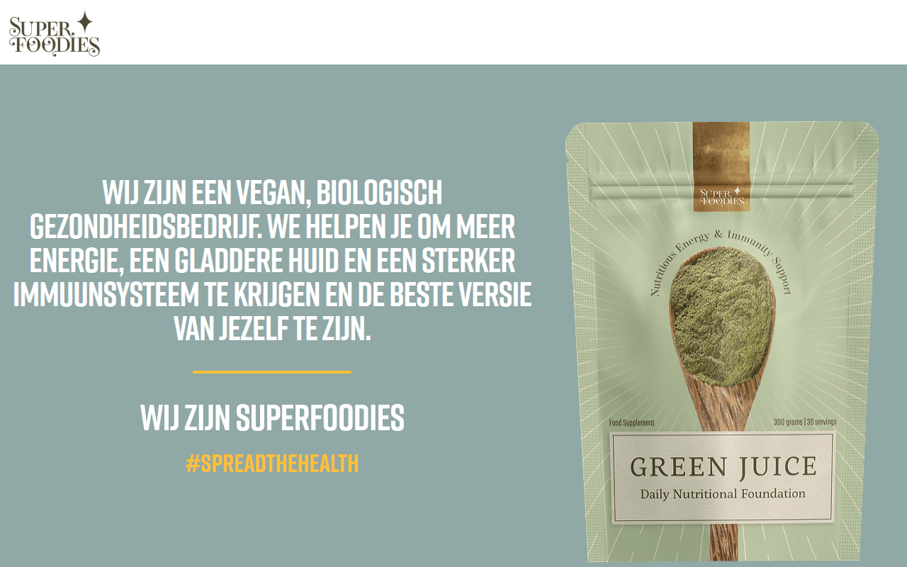 Screenshot van supergreens.nl