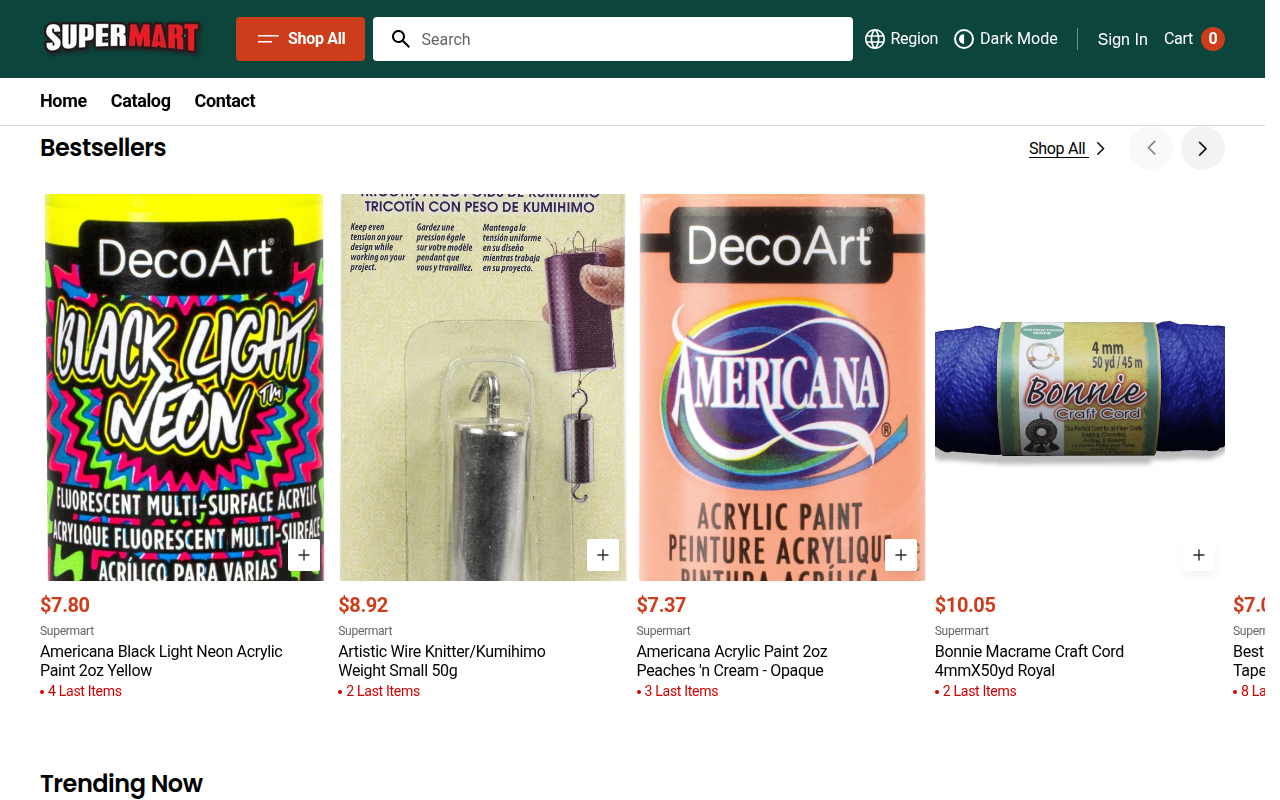 Screenshot van supermart.com