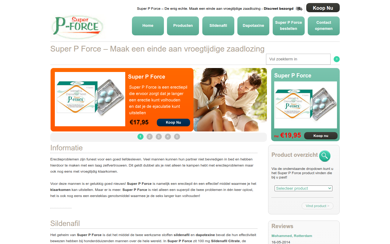Screenshot van superpforce.nl