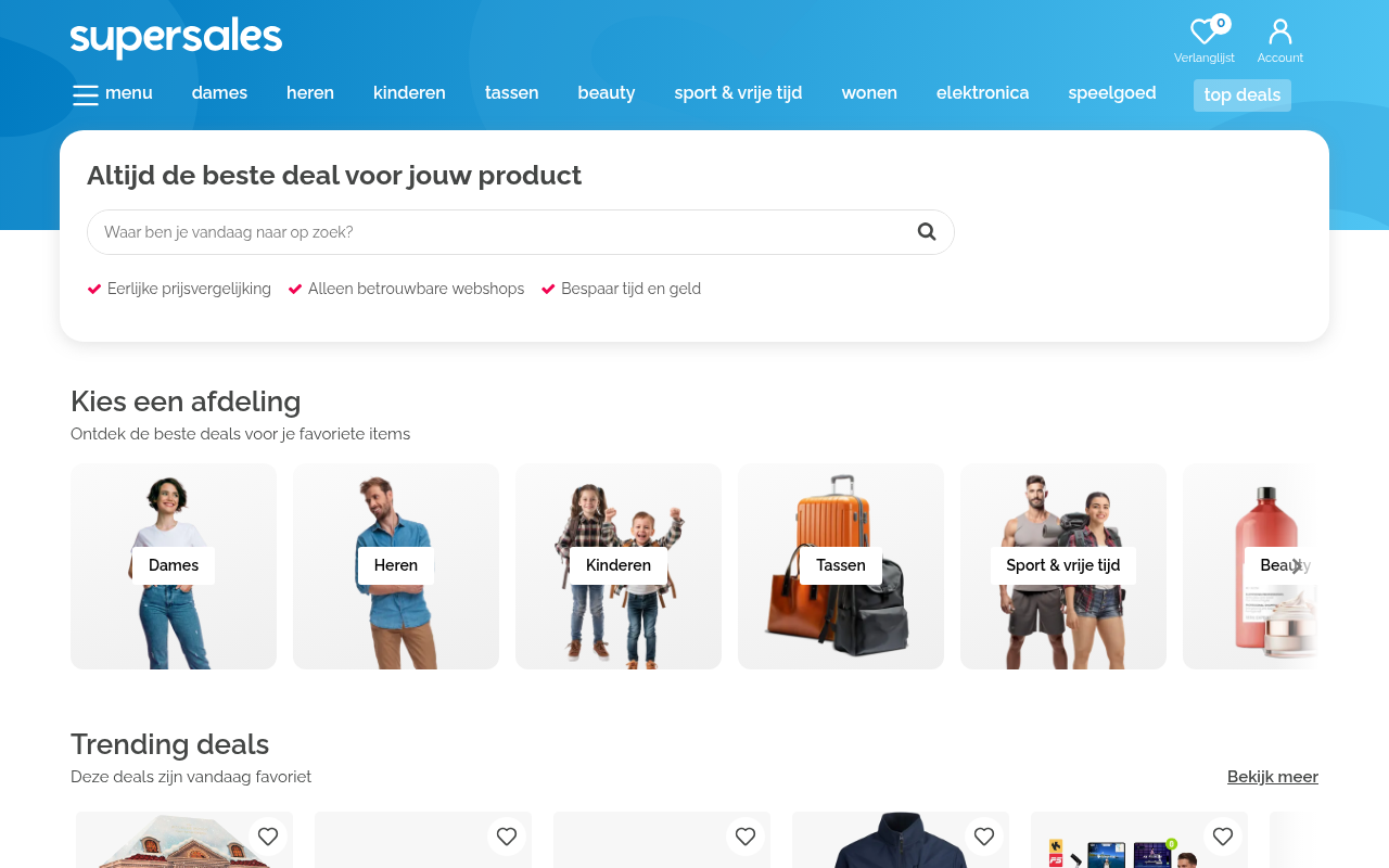 Screenshot van supersales.be