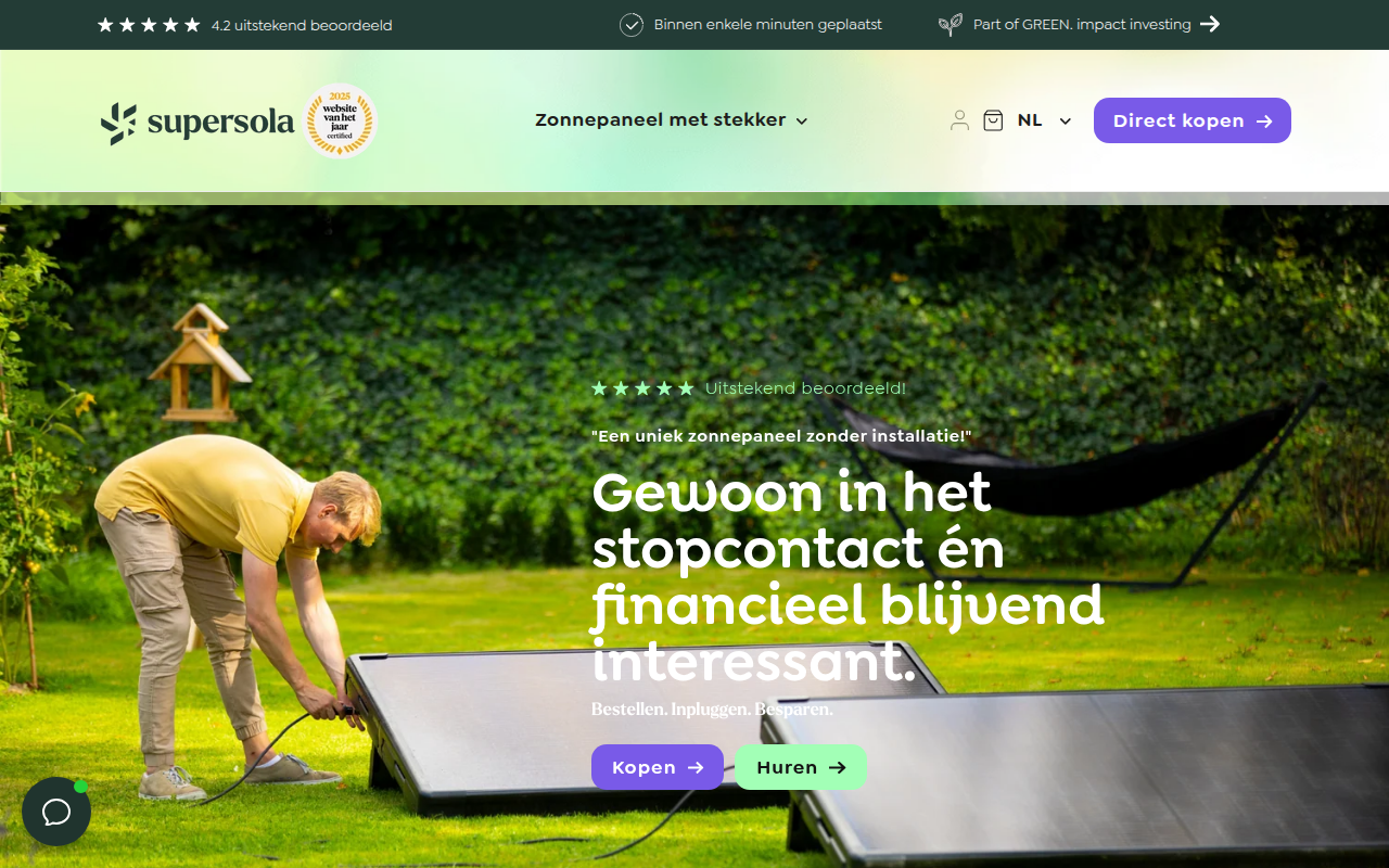 Screenshot van supersola.com