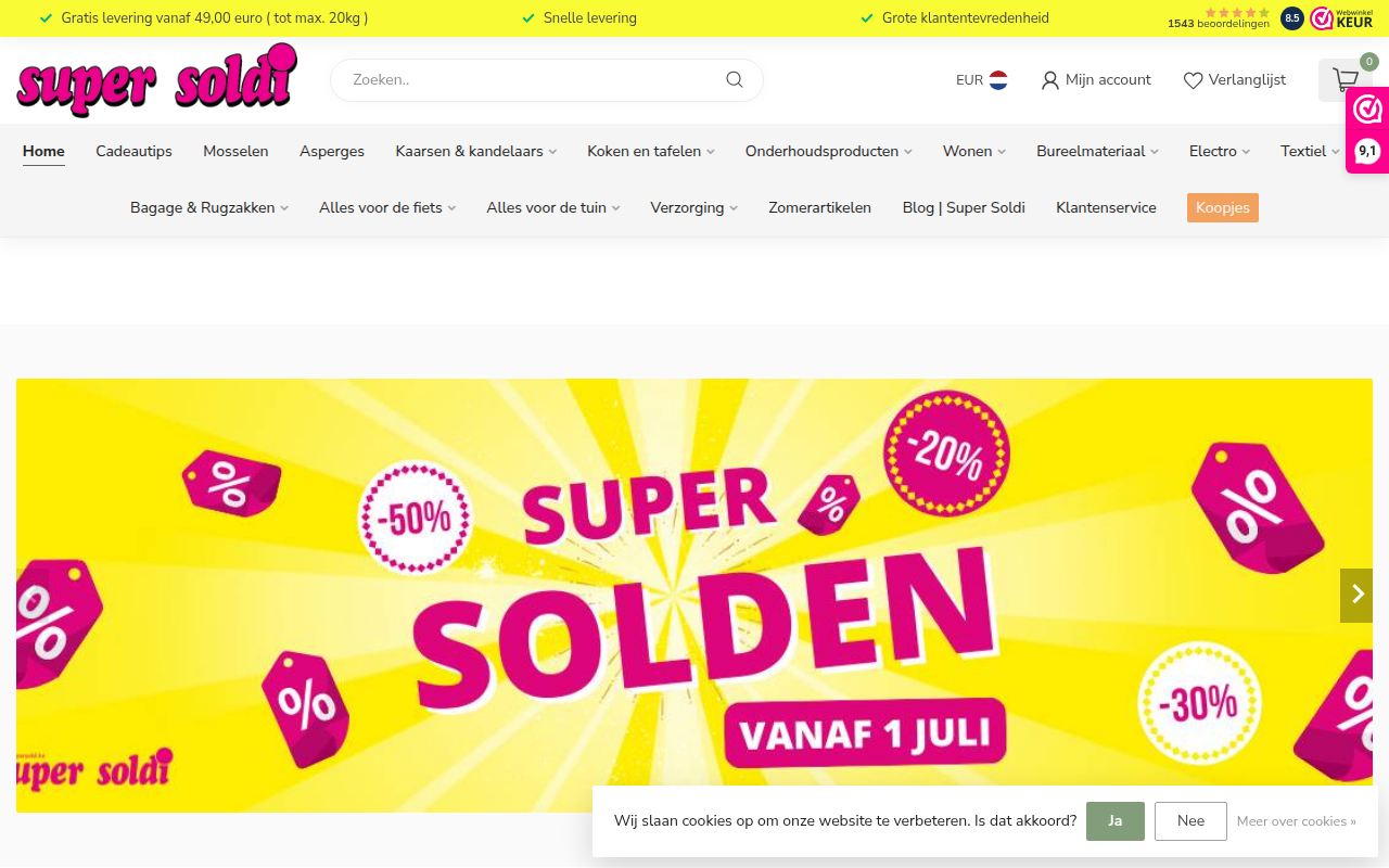 Screenshot van supersoldi.be